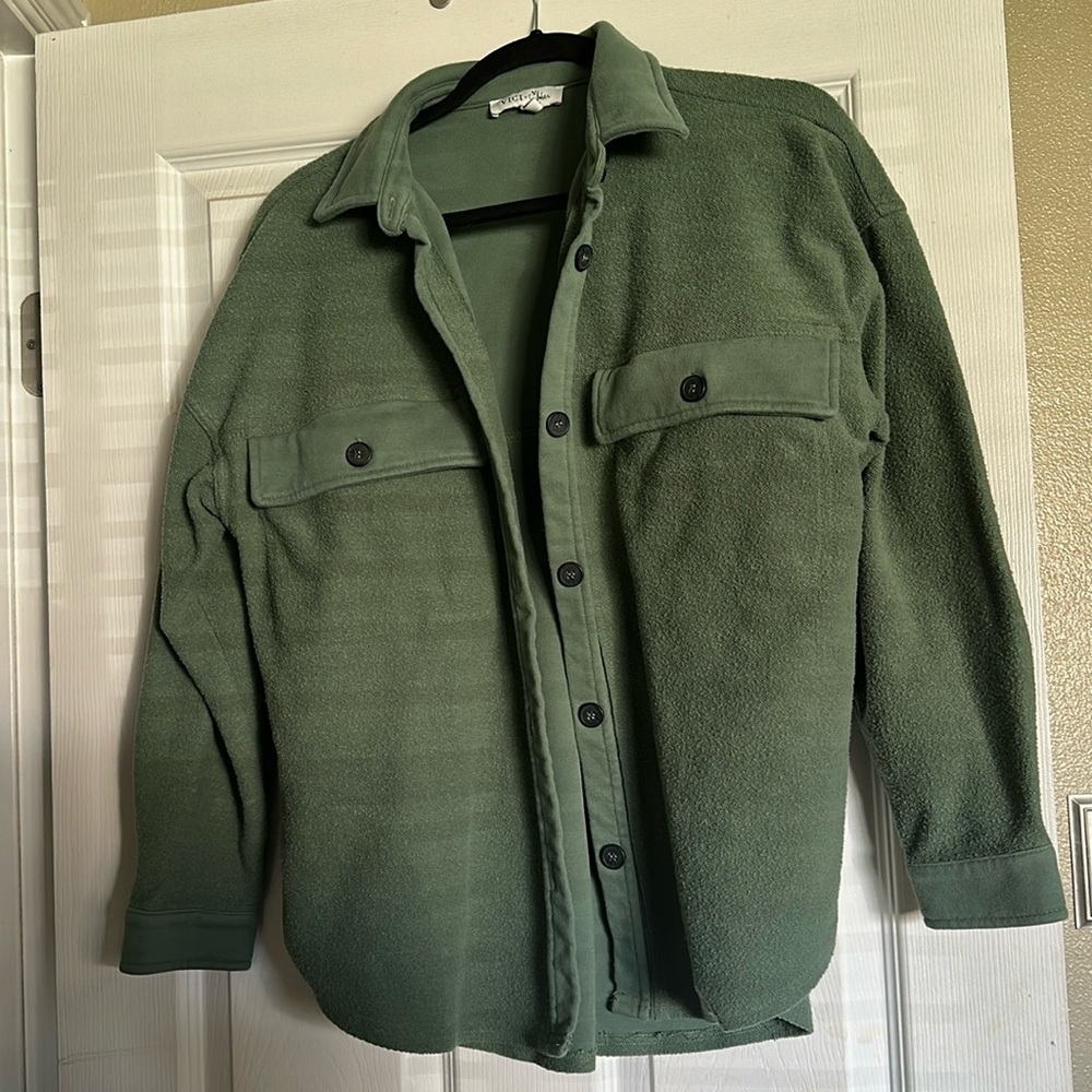Green Button Down - image 1